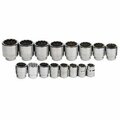 Williams Socket Set, 16 Pieces, 3/4 Inch Dr, 12 Point, 3/4 Inch Size JHWWSH-16TB